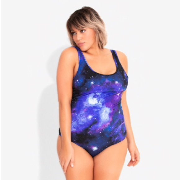Hot Topic Galaxy Space Plus Size Swimsuit - Picture 2 of 8